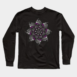 Mandala Dot Asexual Pride Pattern Long Sleeve T-Shirt